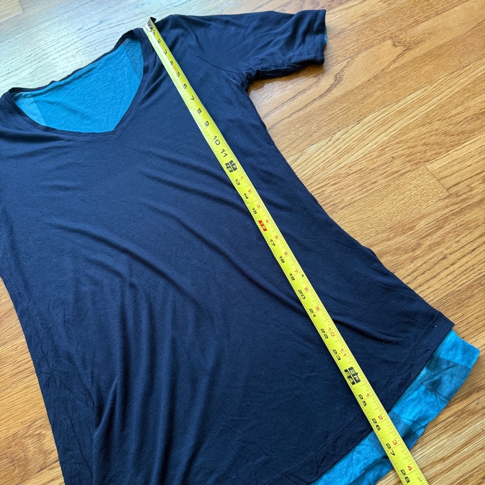 Burberry nova check teal reversible vneck top Small/medium - Picture 8 of 12